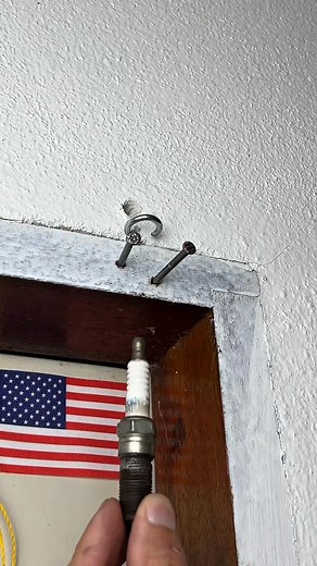 77K views · 226 reactions | I Put a Spark Plug on My Door… and Saved My Marriage!  #LifeHack #FunnyDIY #HomeImprovement #MarriageHack #Couples #cleaning | elisa Walton | Facebook