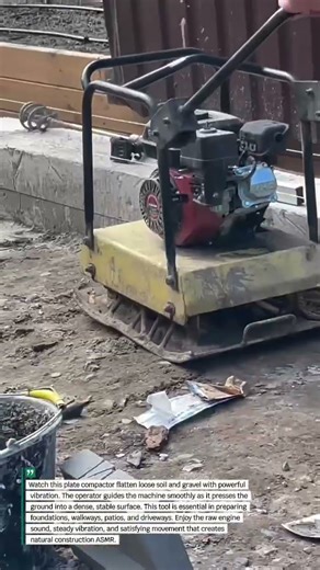 "Powerful Plate Compactor Levels Ground Fast #construction #asmrwork #machinery"