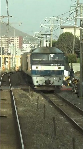秋の山陽本線 EF210形が牽引の貨物列車とすれ違う上り115系の前面展望（幡生駅～新下関駅間）