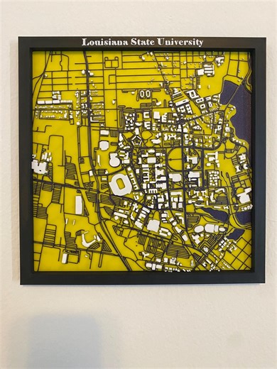 3D Map of LSU - Etsy
