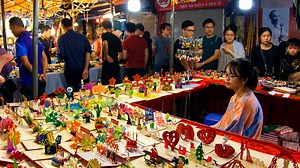 What do you find at Hanoi night market?