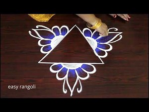 beautiful freehand colour kolam * easy & simple rangoli art designs * small muggulu