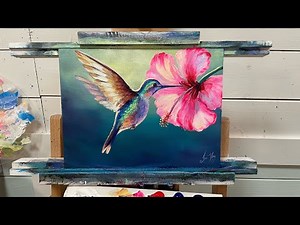 How To Paint A HUMMINGBIRD Acrylic Painting Tutorial