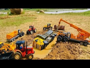 TATA Dumper Truck Stuck on muddy Road Jcb Crane Rescued 🚜 | Cartoon video | jcb ki khudai