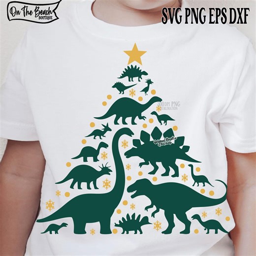 Christmas Dinosaur SVG Kids Christmas Shirt SVG Christmas Tree Baby Boys Dino Png Svg File for Cricut Sublimation Designs Downloads Dtf - Etsy