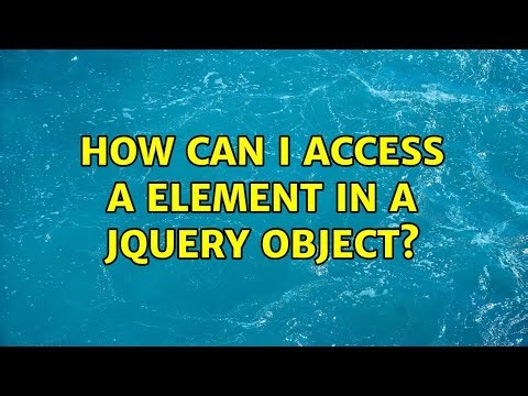 How can i access a element in a jquery object?