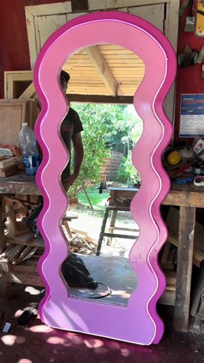 Marco espejo con led #carpinteria #wood #mueblesmodernos