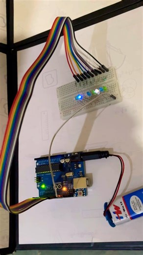 Day 13 LED Chaser #arduino#experiment#techshorts#breadboard#light#circuit#diy#project#decoration