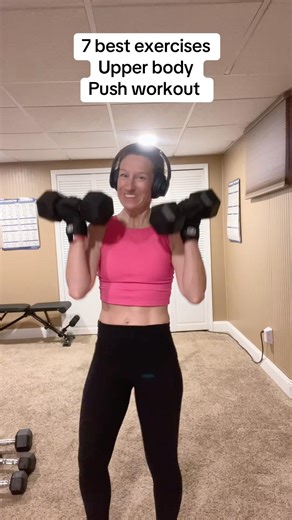 7 upper body exercises for PUSH day workout #strengthtraining #fitnesstips