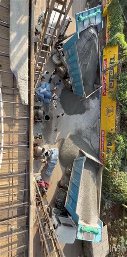 KMN MATERIAL PARTNER: MASSIVE Tipper Truck DUMPING Msand & Aggregates for RCC CONCRETE Mix #concert