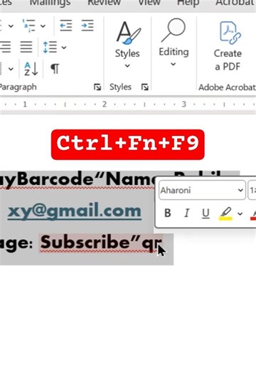 How to make or generate a QR code in Microsoft word and save it as a image file easily #msoffice