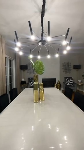 With dimmable features to set the mood, Kendall brings a modern twist to the classic candle chandelier. Adjust each candle to your liking! 🕯 #lighting #indoorlighting #livingroom #chandelier #instalights #lightdesign #homedecor #modlighting | MOD LIGHTING