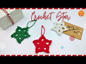 Crochet Star in 5 minutes 🌟 | Quick & Easy Crochet Christmas Ornaments | Crochet Star Gift tags