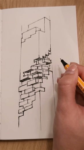 Architecture Drawing Timelapse 🏛️ #shorts