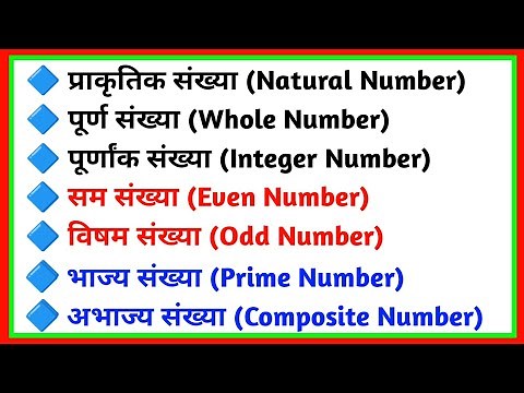 sam sankhya visham sankhya | bhajya sankhya | abhajya sankhya | prakrit sankhya | purn sankhya