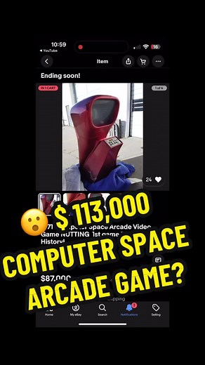 #1971 #ComputerSpace #arcadegame with a starting bid of $87K and a buy it now for $113K? Will someone buy this? #insane #ebay #auction #overpriced #retrogaming #retro #vintagesale
