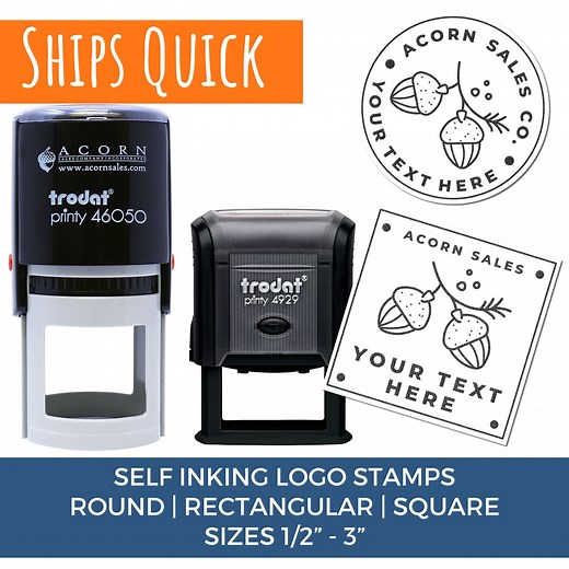 Custom Stamps With Business Logo Self Inking | Logo Branding Stamp | Customized Artwork Design, Round Stamp, Rectangular, Square Stamper - Etsy