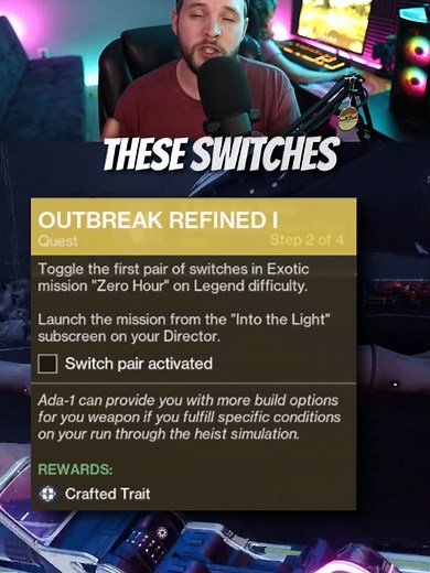 Outbreak Refined 1 HOW TO TOGGLE THE FIRST PAIR OF SWITCHES | Zero Hour is back in Destiny 2 | INTO THE LIGHT #destiny2 #purception #destiny2clips #destiny2news #destiny2tiktok #destiny2thegame #destiny2intothelight #destiny2weeklyreset