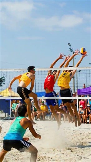 Volleyball Spike vs Monster Block 😱 | Crazy Volleyball Rally #shorts