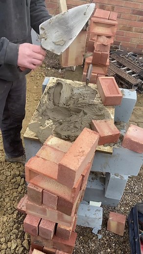 Bricklaying Trade: Groundworker Laying Bricks | ASMR Satisfying Work