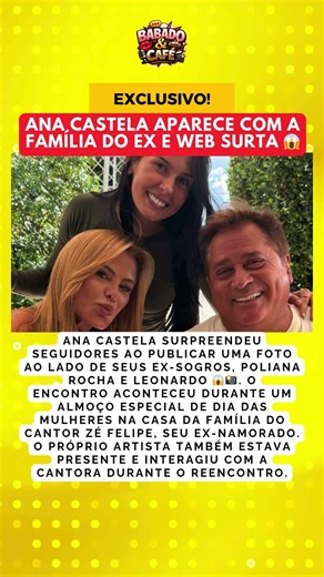 Ana Castela posta foto com os ex-sogros, Poliana e Leonardo