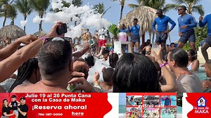 Vacaciones con la Casa de Maka y sus seguidores en PUNTA CANA. Reserva ahora para unas vacaciones en familia, de Julio 19 al 26 TODO INCLUIDO. Llama a: Here You Travel 786 387 0000 y reserva tus vacaciones. | La casa de Maka