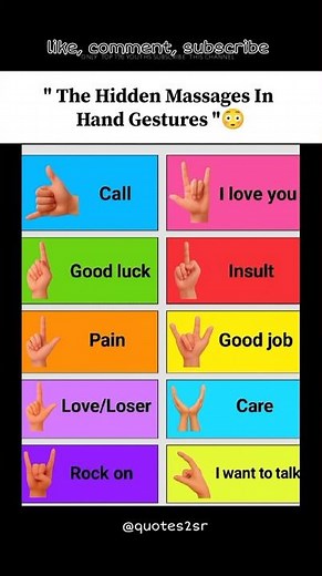 the hidden massages in hand gestures #quotes2sr