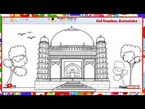 How to draw Gol Gumbaz | LearnByArt