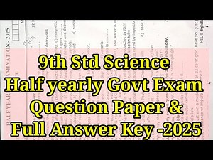 9th Std Science/ Government Half yearly Exam Question Paper & Full Answer Key -2025/ Salem Dt