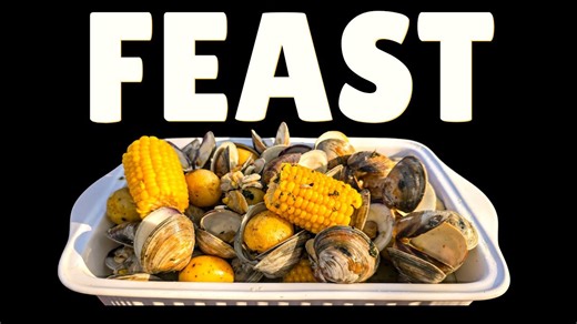 My Seafood Feast Recipe | Clams with Garlic Butter Cob Corn and Potatoes ¦ Black Earth Grills