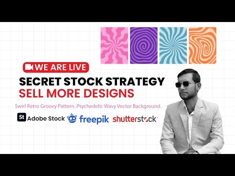 Swirl Retro Groovy Pattern Psychedelic Wavy Vector Background LIVE Secret Stock Strategy adobe stock