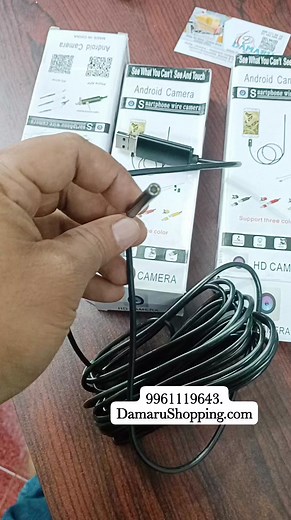 Endoscopic android camera. Smartphone wire camera Wa.me/919961119643 1600₹ 5 meter https://www.damarushopping.com/product-page/5-m-waterproof-endoscope-mini-hd-camera-snake-tube-7-mm-lens-usb-inspection-led | DamaruShopping.com