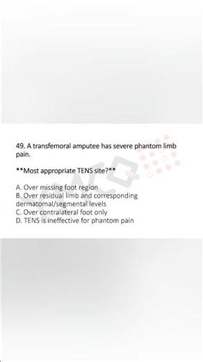 Electrotherapy MCQs: 49 [MCQs on Clinical Application-2]