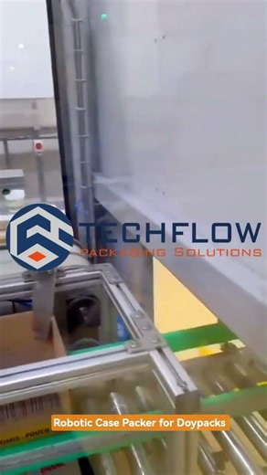 Robotic Case Packer for Doypack Bags #Doypackpackingmachine #baginbox #roboticcasepacker #casepacker