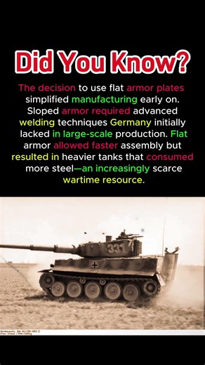 Why Tiger I Used Flat Armor Instead of Sloped Armor #TigerITank #TankArmor #WWII #Military