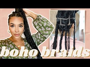 HOW TO: LARGE KNOTLESS BOHO BRAIDS