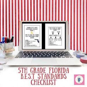 Florida B.E.S.T. 5th grade math standards/benchmarks coding checklist