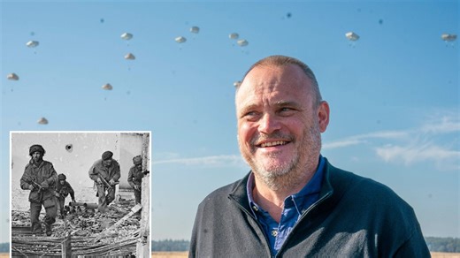 Pub landlord Al Murray trades pints for parachutes in tribute to Arnhem heroes