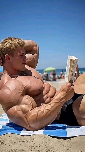 310K views · 3.7K reactions | Very Muscular Bodybuilder Beach Sun Set Read Comics  | Gym Lover | Facebook