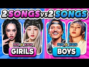 🩷2 GIRLS vs 2 BOYS🩵: Save One Song (KPOP & POP) 🤩 | MUSIC QUIZ