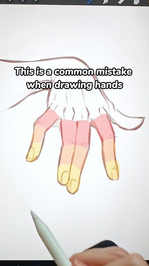 652K views · 7.9K reactions | A common mistake artist make when drawing hands is forgetting the last finger joint #arttips #arttutorial #digitalart #procreate | Art by MayBot | Facebook