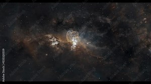 Flight to the Statue of Liberty Nebula. Space Nebula Animation in 4K
