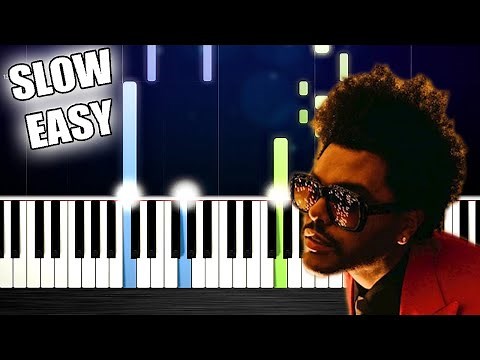 The Weeknd - Blinding Lights - SLOW EASY Piano Tutorial by PlutaX