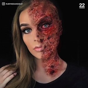 1.7M views · 32 reactions | This teenangers special effects makeup skills are INCREDIBLE! (via Ruby Mitchell Media Make-up) | 22 Words Presents | Facebook