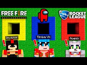 Jugamos MINECRAFT en AMONG US, FREE FIRE O ROCKET LEAGUE 😱 ¡NO ELIJAS EL AGUJERO EQUIVOCADO!