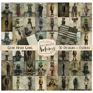 Steampunk Character Jpeg Images: Grunge Art, Collage Sheets (digital Download - Etsy