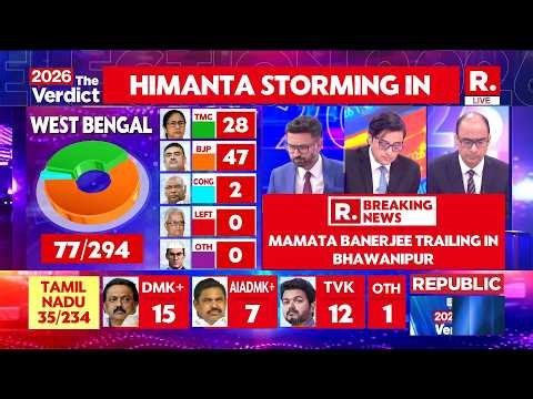 Verdict 2026 With Arnab LIVE: Suvendu Lead In Bhawanipur & Nandigram | Mamata Trailing In Bhawanipur