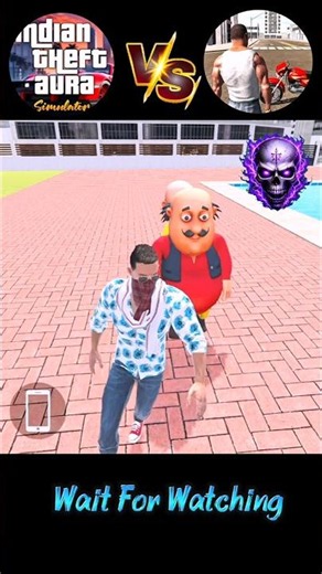 Motu Patlu Fight Chellenge 💥 Indian Bike 3D Vs Indian Theft Aura Simulator || #automobile #shorts
