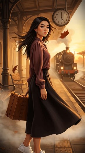 She Left Without Looking Back | Aya’s Train Journey #aya #short #cinematic #digitalart