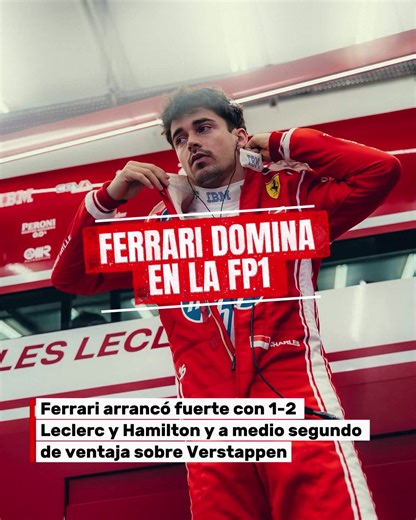 Ferrari Brilla en la FP1 de Fórmula 1